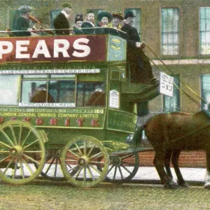 London Horse Bus Print 1905 London Horse Bus Print 1905