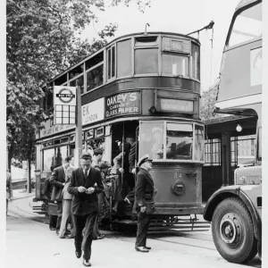 London Tram 1952 Print - Last Week in Service London Tram 1952 Print - Last Week in Service