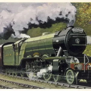 The Flying Scotsman Print: A 4-6-2 Pacific Locomotive