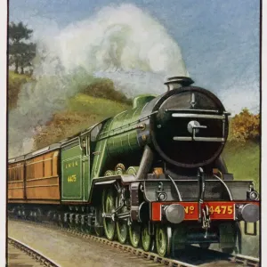 Print of Flying Scotsman hauled by Gresley Pacific locomotive