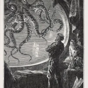 Giant Squid Print from 20,000 Leagues Under the Sea Giant Squid Print from 20,000 Leagues Under the Sea
