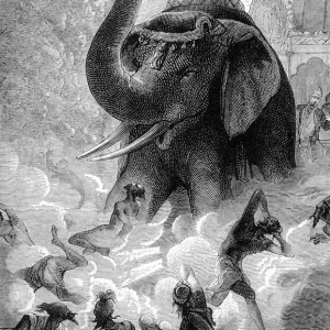 Steam House Print: Native Fanatics Flee from Verne's Machine Steam House Print: Native Fanatics Flee from Verne's Machine