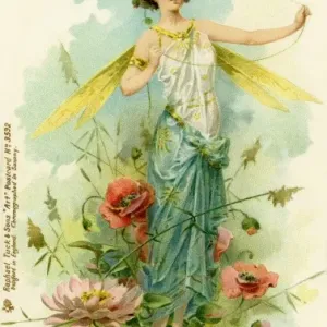 Victorian Flower Fairy Print, 1900 Victorian Flower Fairy Print, 1900