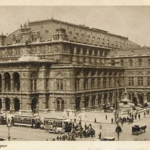 Vienna Opera House Print C1930 Vienna Opera House Print C1930