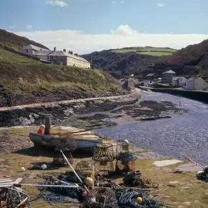 View of Boscastle, Cornwall Print circa 1970s View of Boscastle, Cornwall Print circa 1970s