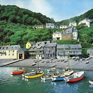 View of the harbour at Clovelly, Devon Print View of the harbour at Clovelly, Devon Print