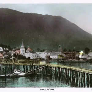 View of Sitka, Alaska Print circa 1920 View of Sitka, Alaska Print circa 1920
