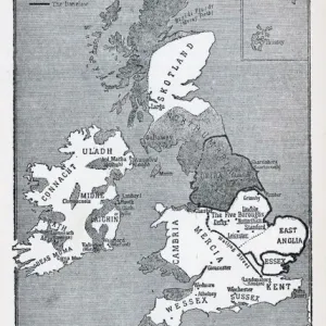 Viking Britain Print: Map of the British Isles during Viking Era Viking Britain Print: Map of the British Isles during Viking Era