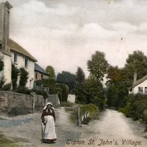The Village, Tipton St John Print, Devon, England 1900s The Village, Tipton St John Print, Devon, England 1900s