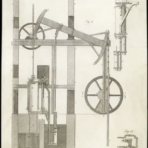 Watts Steam Engine Print circa 1765 Watts Steam Engine Print circa 1765
