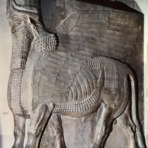 Winged Assyrian Bull Print, circa 725 BC
