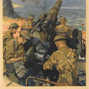 WW2 Coastal Artillery Print, 1940