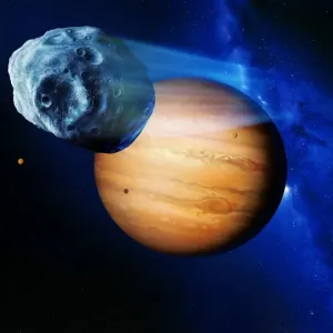 Asteroid passing Jupiter Print Asteroid passing Jupiter Print