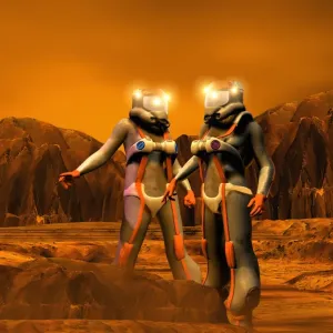 Astronauts on Mars Print