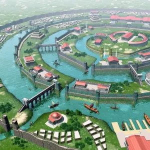 Print of Atlantis, an artist's impression of the mythological city Print of Atlantis, an artist's impression of the mythological city