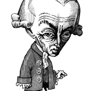 Immanuel Kant Print - Caricature of the German Philosopher Immanuel Kant Print - Caricature of the German Philosopher