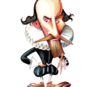 Johannes Kepler Holding a Divider Print Johannes Kepler Holding a Divider Print