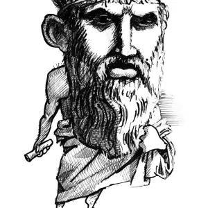 Caricature of Plato Print Caricature of Plato Print
