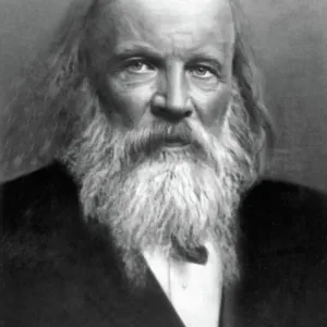 Print of Dmitry Mendeleyev, a Russian chemist in formal attire Print of Dmitry Mendeleyev, a Russian chemist in formal attire