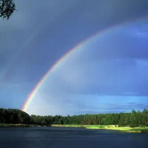 Double Rainbow Print over a Lake Double Rainbow Print over a Lake