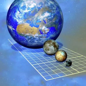 Terre et Lune avec planètes nains Terre et Lune avec planètes nains