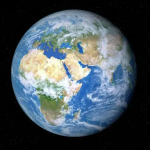 Earth from Space Print, Centred on 165 Degrees East Earth from Space Print, Centred on 165 Degrees East