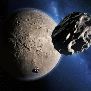 Print of Eris dwarf planet and its moon Dysnomia Print of Eris dwarf planet and its moon Dysnomia
