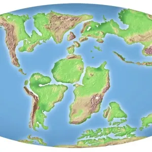 Print of Continental Drift 100 Million Years Ago Map Print of Continental Drift 100 Million Years Ago Map