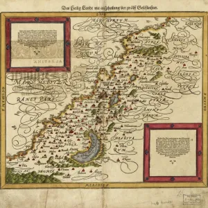 16th Century Map of Palestine Print 16th Century Map of Palestine Print