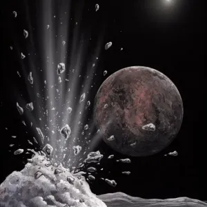 Volcan de glace sur Charon, œuvre d'art Volcan de glace sur Charon, œuvre d'art