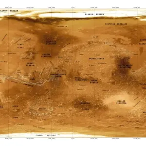 Mars Topographical Map Print Mars Topographical Map Print