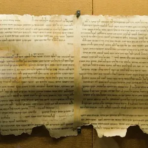 Dead Sea Scroll Print - Fragment Displayed at Qumran Museum Dead Sea Scroll Print - Fragment Displayed at Qumran Museum