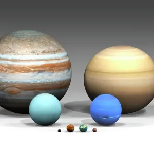 Sizes of Solar System Planets Print Sizes of Solar System Planets Print