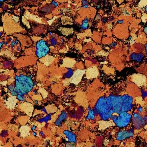 Sandstone Print, Polarized Light Micrograph Sandstone Print, Polarized Light Micrograph