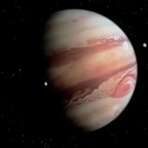 Jupiter Print: A Gaseous Giant with Moons Jupiter Print: A Gaseous Giant with Moons