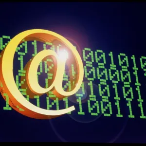 Print of Binary Code Representing the E-mail Symbol Print of Binary Code Representing the E-mail Symbol