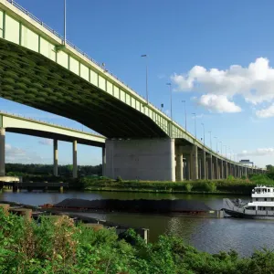 Thelwall Viaduct Print: M6 Motorway Crossing Thelwall Viaduct Print: M6 Motorway Crossing