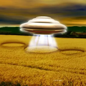 UFO Making Crop Circles Print UFO Making Crop Circles Print
