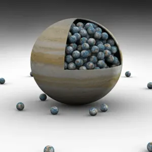 Jupiter Volume Print: Earth Fitting Inside 1000 Times Jupiter Volume Print: Earth Fitting Inside 1000 Times