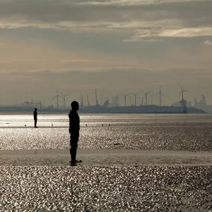 Antony Gormley Sculpture Print, Crosby Beach