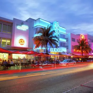 Art Deco District Print at Dusk, Miami Beach Art Deco District Print at Dusk, Miami Beach
