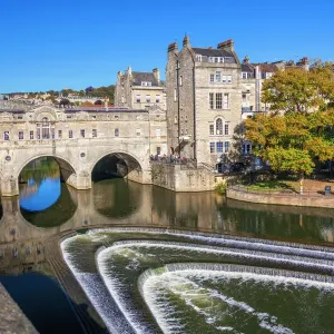 Bath Weir and Pulteney Bridge Print Bath Weir and Pulteney Bridge Print