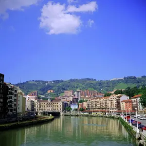 Bilbao Print - Cityscape of the Nervión River Bilbao Print - Cityscape of the Nervión River