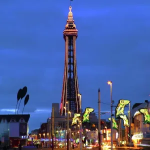 Blackpool Tower and Street Mermaid Print Blackpool Tower and Street Mermaid Print