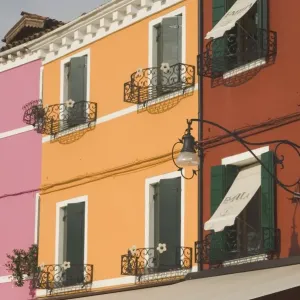 Coloured House Fronts Print, Burano Island Coloured House Fronts Print, Burano Island