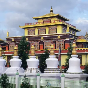 Explorer le monastère de Shechen et ses stupas à Bodnath, Kathmandu, Népal.
