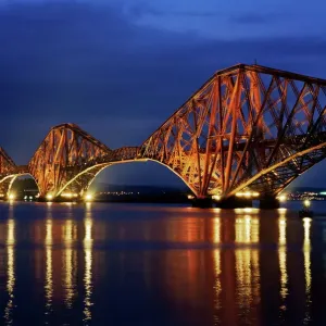 Forth Railway Bridge Nighttime Print Forth Railway Bridge Nighttime Print
