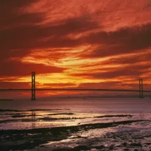 Forth Road Bridge Print at Sunset, Firth of Forth, Scotland Forth Road Bridge Print at Sunset, Firth of Forth, Scotland