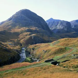 Glencoe Print: Highland Landscape with Three Mountain Peaks Glencoe Print: Highland Landscape with Three Mountain Peaks
