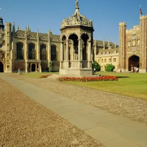 Print of The Great Court at Trinity College, Cambridge Print of The Great Court at Trinity College, Cambridge
